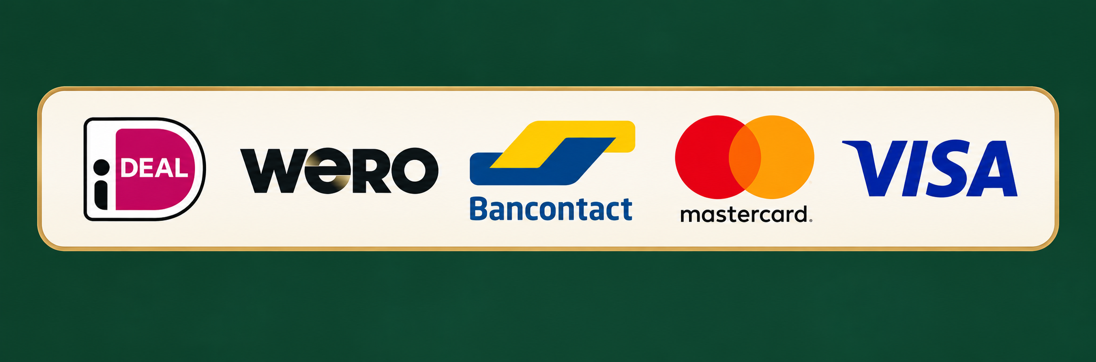 Betaalmethoden: iDEAL, Wero, Bancontact, Mastercard en Visa
